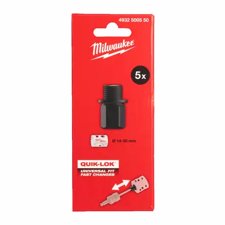 Milwaukee Quik-Lok kara-adapteri, 14-30mm reikäsahoille, 1/2"x20, 5kpl - Poraus - 4932500550 - 2