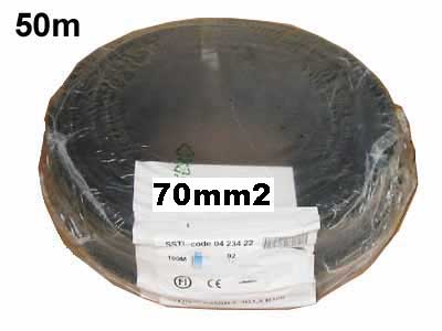 Akku- hitsauskaapeli 70mm² Musta - Johdot lisävaloihin - VUK70 - 1