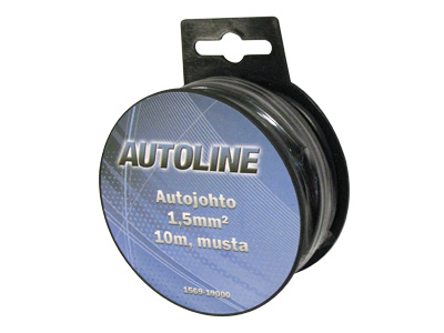 Autojohto 10M 1,5mm² Musta - Johdot lisävaloihin - 1569-19000 - 1
