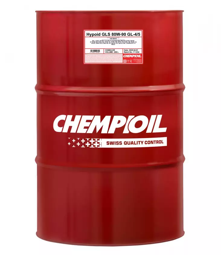 Chempioil Hypoid GLS 80W-90 GL-4/5 208l - Ohjaus- ja vaihteistoöljyt - CH8802-200 - 1