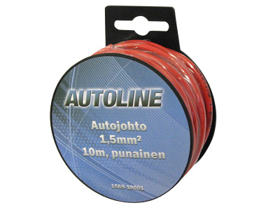 Autojohto 10M 1,5mm² Punainen - Johdot lisävaloihin - 1569-19001 - 1