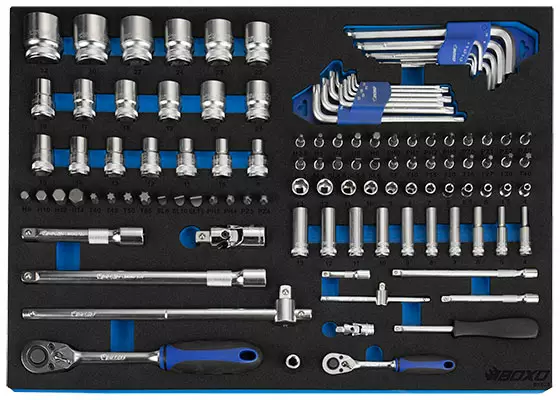 Boxo moduuli työkalusarja 113-osainen 1/4"&1/2" - Työkalu moduulit - 285-TK143-1 - 1