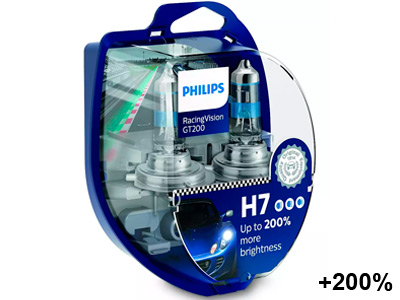 H7 Philips RacingVision GT200 +200% - H7 Halogenpolttimot 12V - 10-12972RGTS2 - 1