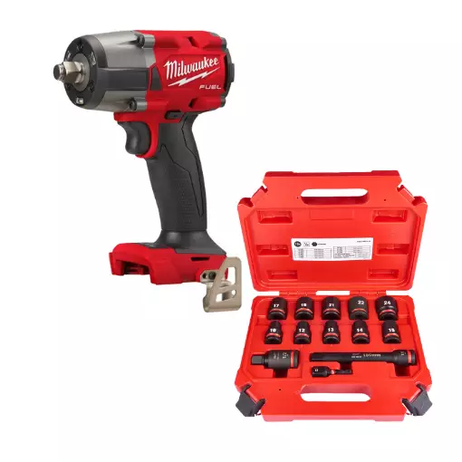 Milwaukee M18 FMTIW2F12-0 akkumutteriväännin 1/2", 881Nm, hylsysarja kaupanpäälle! - Milwaukee 18V akkukonepaketit - M18FMTIW2F12SET2 - 1
