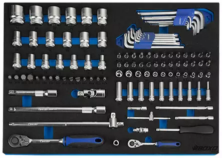 Boxo työkaluvaunu 7091A + 143-osainen työkaluvalikoima - Työkaluvaunut ja -pakit - 285-7091A-143 - 2