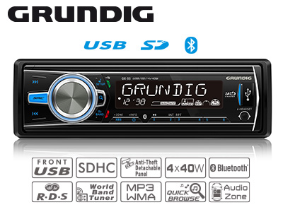 GRUNDIG GX-33 AUTOSOITIN BT+USB - Autosähkö - 1705-004-GX33 - 1