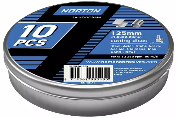 Katkaisulaikka Norton 125x1mm 10kpl - Laikat - 245-49803 - 1