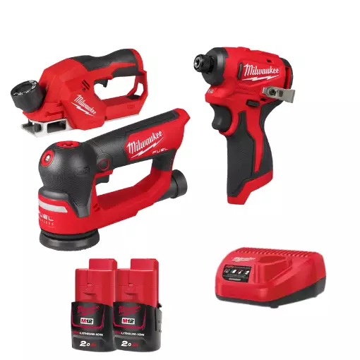 Milwaukee M12 Akkukonesarja 3 - Milwaukee 12V akkukonepaketit - M12SET3 - 1