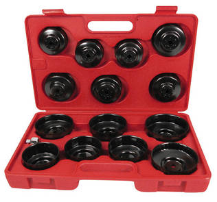 Öljynsuodatinavainsarja kuppi-malli 15os. - Työkalusarjat ja pakit - IKH7124 - 1