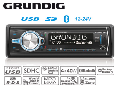 Radio Grundig GX-33 12-24v autosoitin muistilla - Autosähkö - 1705-004-GX3324 - 1