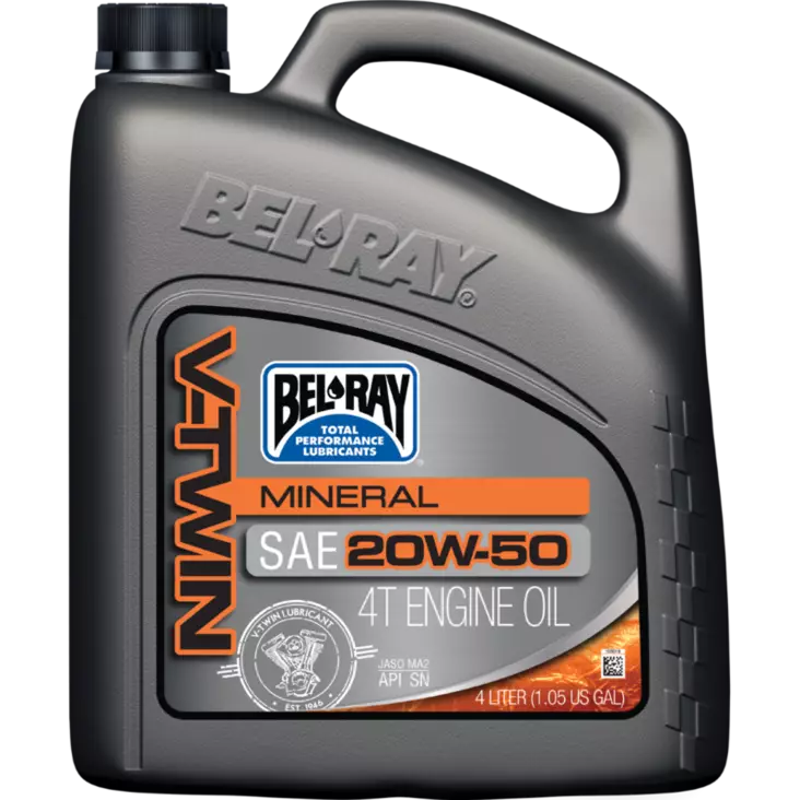 Bel-Ray V-Twin Mineral 20W-50 4L - MP, ATV ja Vene öljyt - 55-900-004 - 1