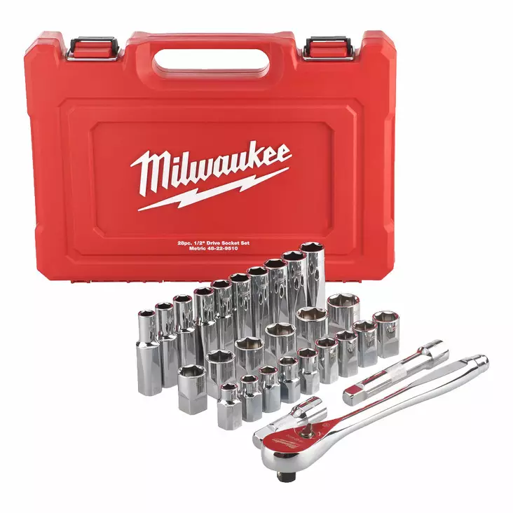 Milwaukee Räikkähylsysarja 1/2" 28-osainen - Työkalusarjat - 4932471864 - 1