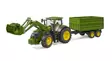 John Deere 7R350 etukuormaaja ja peräkärry Bruder 03155 - Bruder traktorit - U03155 - 1