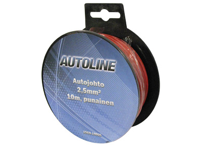 Autojohto 10M 2,5mm² Punainen - Johdot lisävaloihin - 1569-19005 - 1