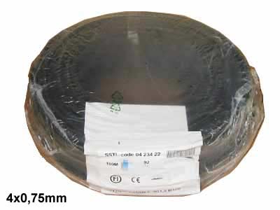 Sähköjohto 4 x 0,75mm² Musta - Johdot lisävaloihin - 02314045 - 1