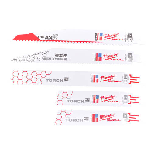 Puukkosahanteräsarja purkutyöhön 5-os. Milwaukee - Puukkosahanterät - 49222205 - 1