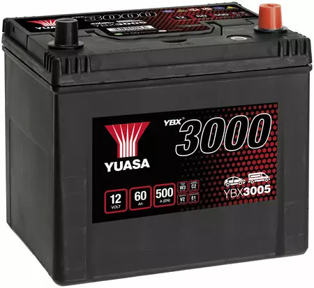 Yuasa YBX3005 60Ah - Yuasa akut - YBX3005 - 1