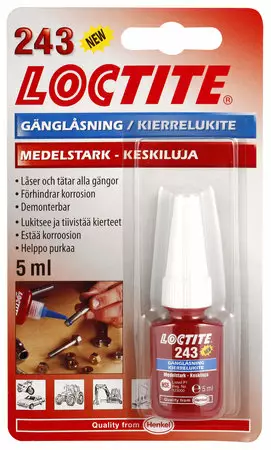 Loctite 243 keskiluja kierrelukite 5ml - Lukitteet - HK31415 - 1
