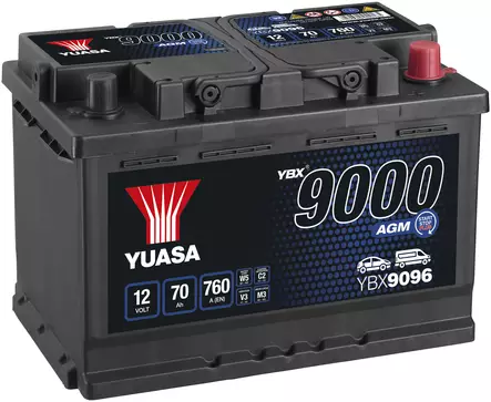 Yuasa AGM akku YBX9096 70Ah - Yuasa akut - YBX9096 - 1