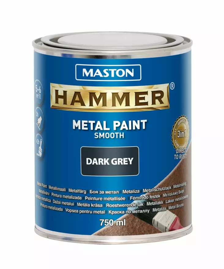 Maston metallimaali tumman harmaa 750ml - Traktori maalit - 10340013216 - 1