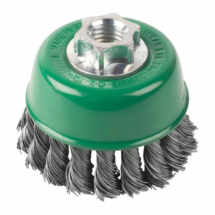 Milwaukee kuppiharja kulmahiomakoneeseen, M14, 65x18mm, punottu ruostumaton teräsharja 0.5mm - Laikkaharjat - 4932501736 - 1