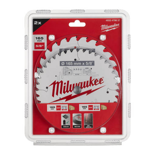 Milwaukee pyörösahanterät 165/15,87/24T + 40T - Pyörösahanterät - 4932479837 - 1