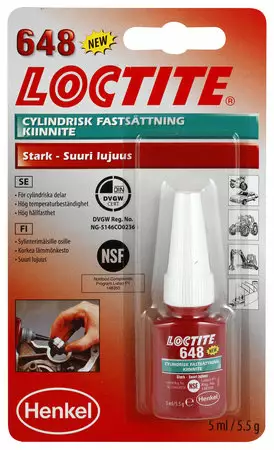 Loctite 648 erikoisvahva laakerilukite 5ml - Lukitteet - HK31417 - 1