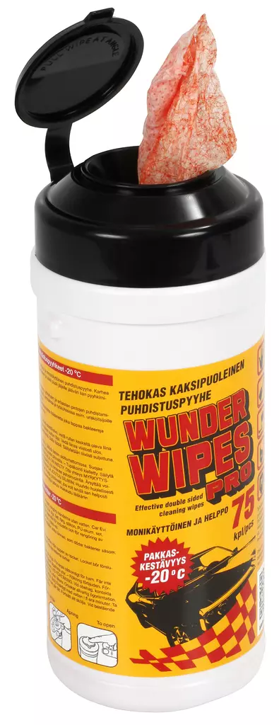 PUHDISTUSPYYHE 75KPL PROF WUNDER WIPES 195X266MM - Käsienpesu - WKCE007 - 1