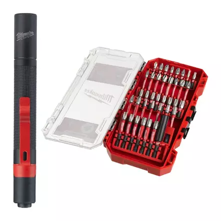 Ruuvikärkisarja 38-osainen Milwaukee + IPL-LED taskulamppu - Tarvikkeet - 4932498608 - 1