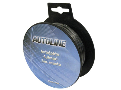 Autojohto 5M 4mm² Musta - Johdot lisävaloihin - 1569-19018 - 1