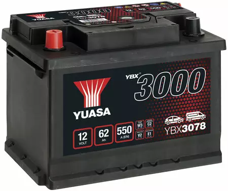 Yuasa YBX3078 62Ah - Yuasa akut - YBX3078 - 1