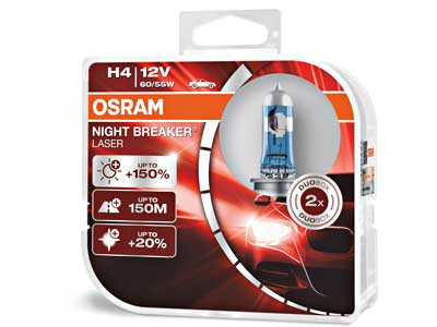 Halogenpolttimopari Osram Night Breaker H4 - H4 Halogenpolttimot 12V - 10-64193NL-HCB - 1