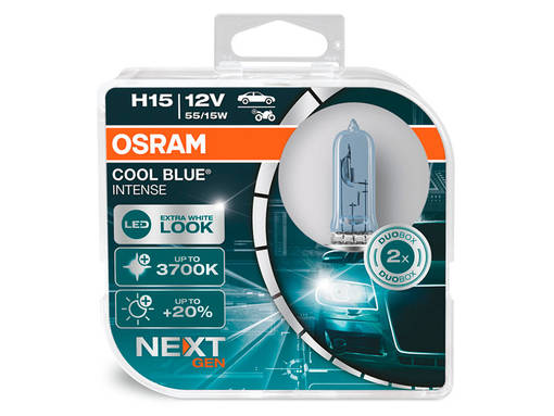 Polttimo H15 12V Osram Cool Blue Intense NEXTgen - H8, H9, H11 - 10-64176CBN-HCB - 1