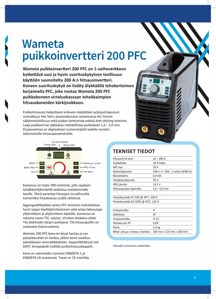Wameta 200PFC Pro - Koneet - 121200PFC - 1