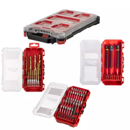 Milwaukee Packout lokerikko + 3 tarvikesarjaa - Packout-järjestelmä - 4932471065ISPAK - 1