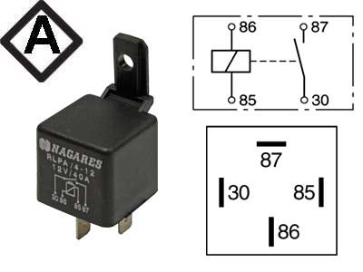 Rele 12V 40A 4-napainen - Lisävalojen releet - 20210100N - 1
