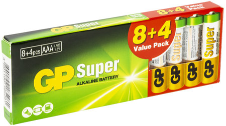 Paristo 1,5V AAA GP Super Alkaline 8+4 Valuepack - Paristot - GPAAATEHO - 1