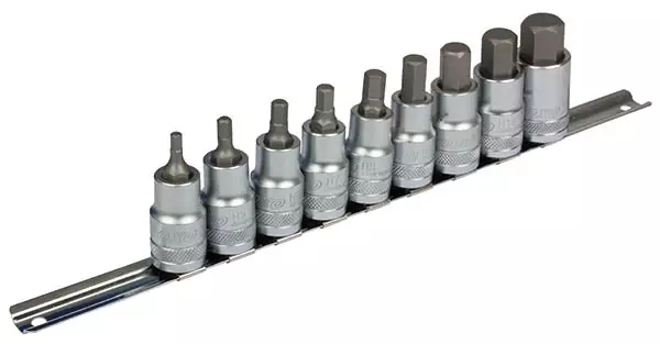 Boxo Hylsysarja kuusiokolo 1/2" 5-17mm kiskossa - Hylsysarjat - 284-B33-IN1909R - 1