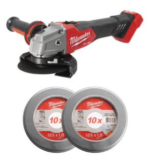 Akkukulmahiomakone M18FSAG125X-0X + 20kpl 125*1mm laikkoja Milwaukee - Milwaukee 18V rungot - XM18FSAGSET - 1