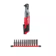 Akkuräikkäväännin 1/4" M12 FHIR14-0 Milwaukee + pitkä 1/4"-hylsysarja - Milwaukee 12V rungot - M12FHIR14-0SET - 1