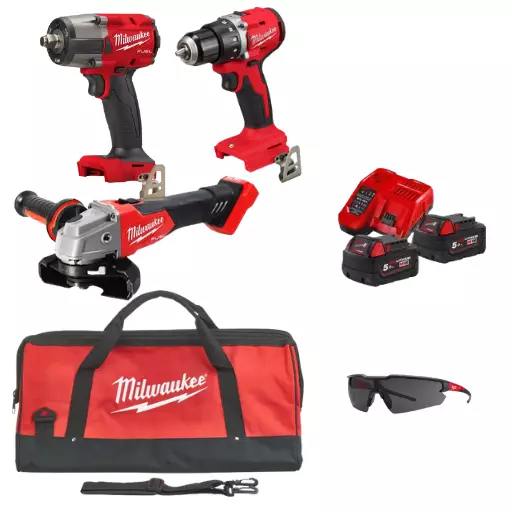 Milwaukee kolmen akkukoneen paketti - Milwaukee 18V akkukonepaketit - M183SET - 1
